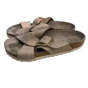 Birkenstock Siena Big Buckle Sandals Washed‎ Metallic Rose Gold